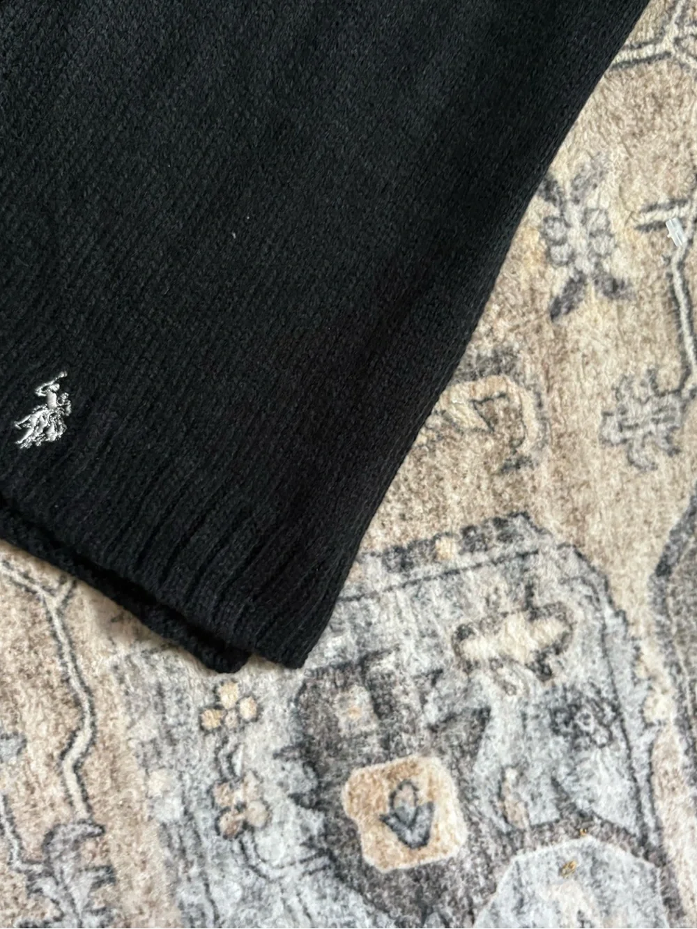 Uspa polo Ralph Lauren black ribbed scarf
